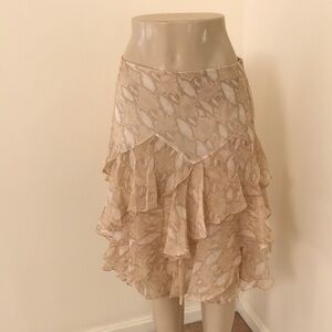 LAUREN RALPH LAUREN Size 12 layered cream skirt